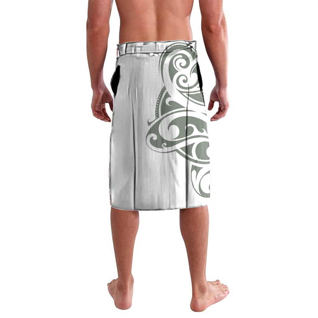 All White Maori Tribal Tattoo Personalised Lavalava Moss Green Polynesian Style - Polynesian Pride