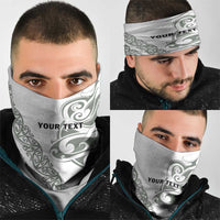 All White Maori Tribal Tattoo Personalised Neck Gaiter Moss Green Polynesian Style LT9