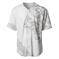 All White Maori Tribal Tattoo Personalised Baseball Jersey Stone Gray Polynesian Style - Polynesian Pride