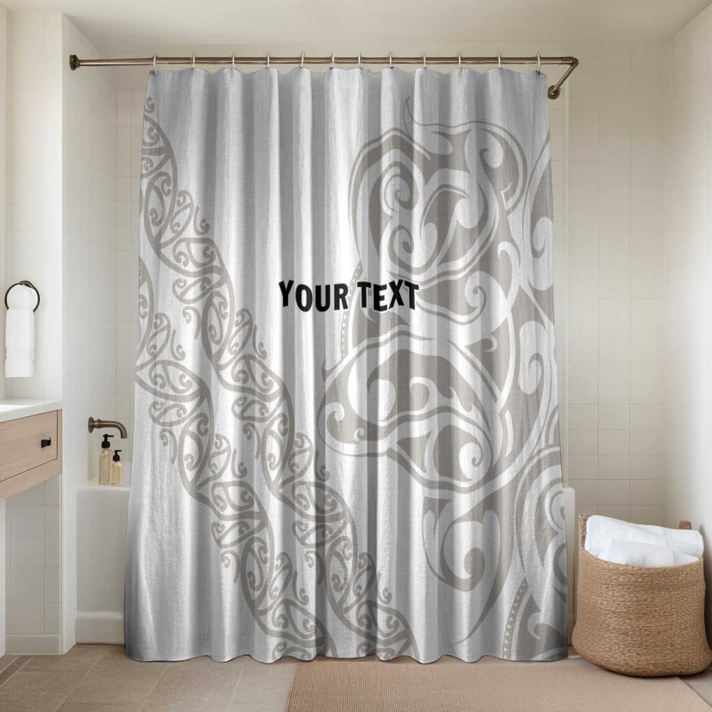 All White Maori Tribal Tattoo Personalised Bathroom Set Stone Gray Polynesian Style - Polynesian Pride