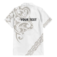 All White Maori Tribal Tattoo Personalised Family Matching Mermaid Dress and Hawaiian Shirt Stone Gray Polynesian Style - Polynesian Pride