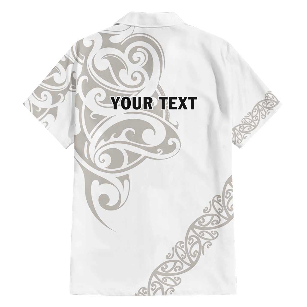 All White Maori Tribal Tattoo Personalised Family Matching Tank Maxi Dress and Hawaiian Shirt Stone Gray Polynesian Style - Polynesian Pride