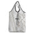 All White Maori Tribal Tattoo Personalised Grocery Bag Stone Gray Polynesian Style - Polynesian Pride
