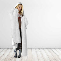 All White Maori Tribal Tattoo Personalised Hooded Blanket Stone Gray Polynesian Style - Polynesian Pride