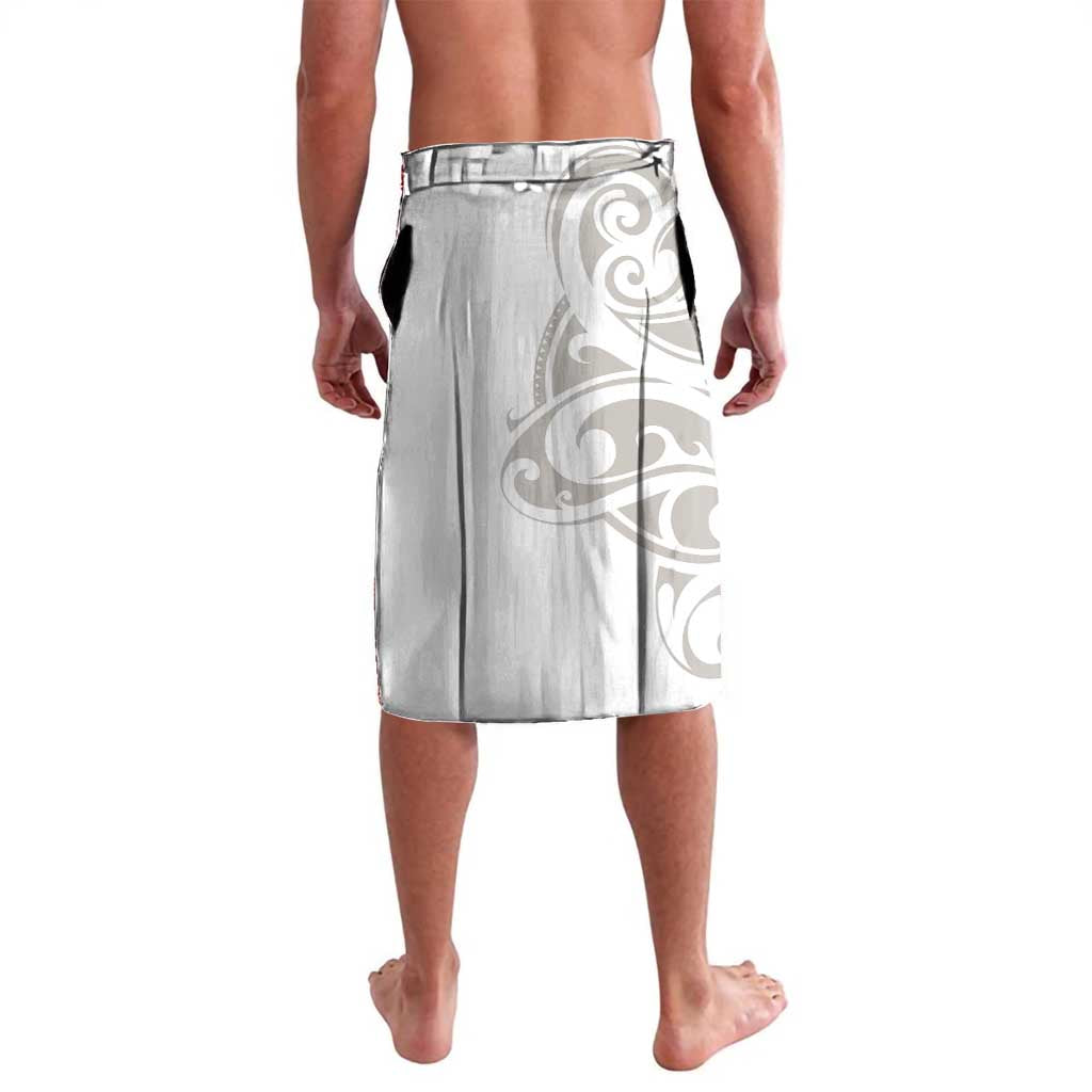 All White Maori Tribal Tattoo Personalised Lavalava Stone Gray Polynesian Style - Polynesian Pride