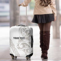 All White Maori Tribal Tattoo Personalised Luggage Cover Stone Gray Polynesian Style - Polynesian Pride