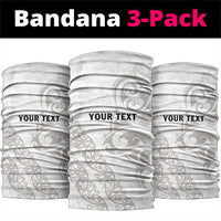 All White Maori Tribal Tattoo Personalised Neck Gaiter Stone Gray Polynesian Style LT9