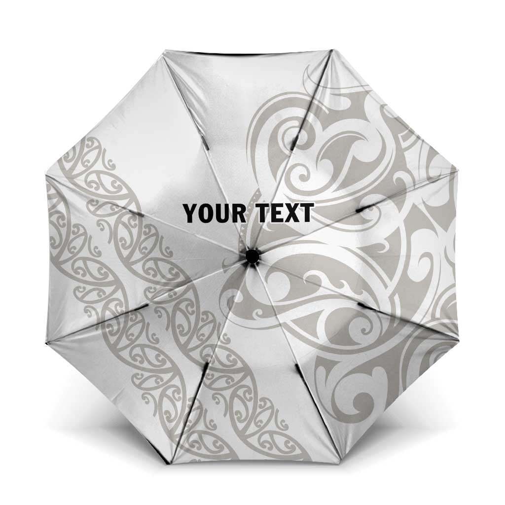All White Maori Tribal Tattoo Personalised Umbrella Stone Gray Polynesian Style - Polynesian Pride