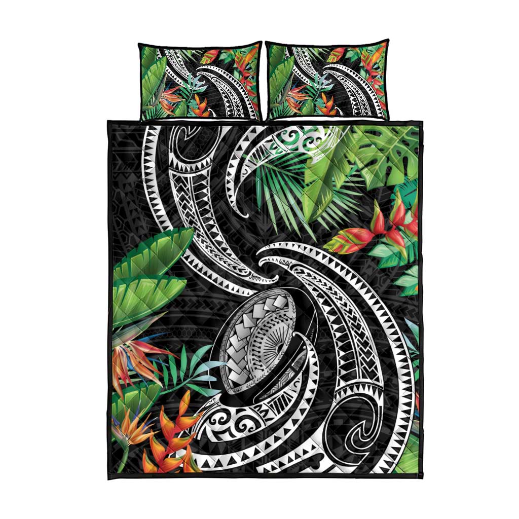 Polynesian Pacific Rugby Tribal Quilt Bed Set Tropical Vibe