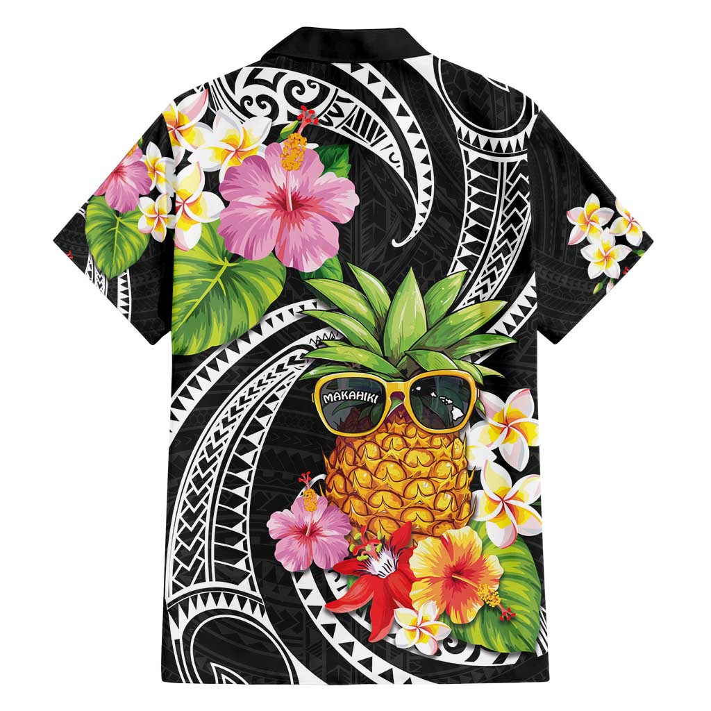 Hau'oli Makahiki Hou Family Matching Puletasi and Hawaiian Shirt Aloha Pineapple Tropical Vibe