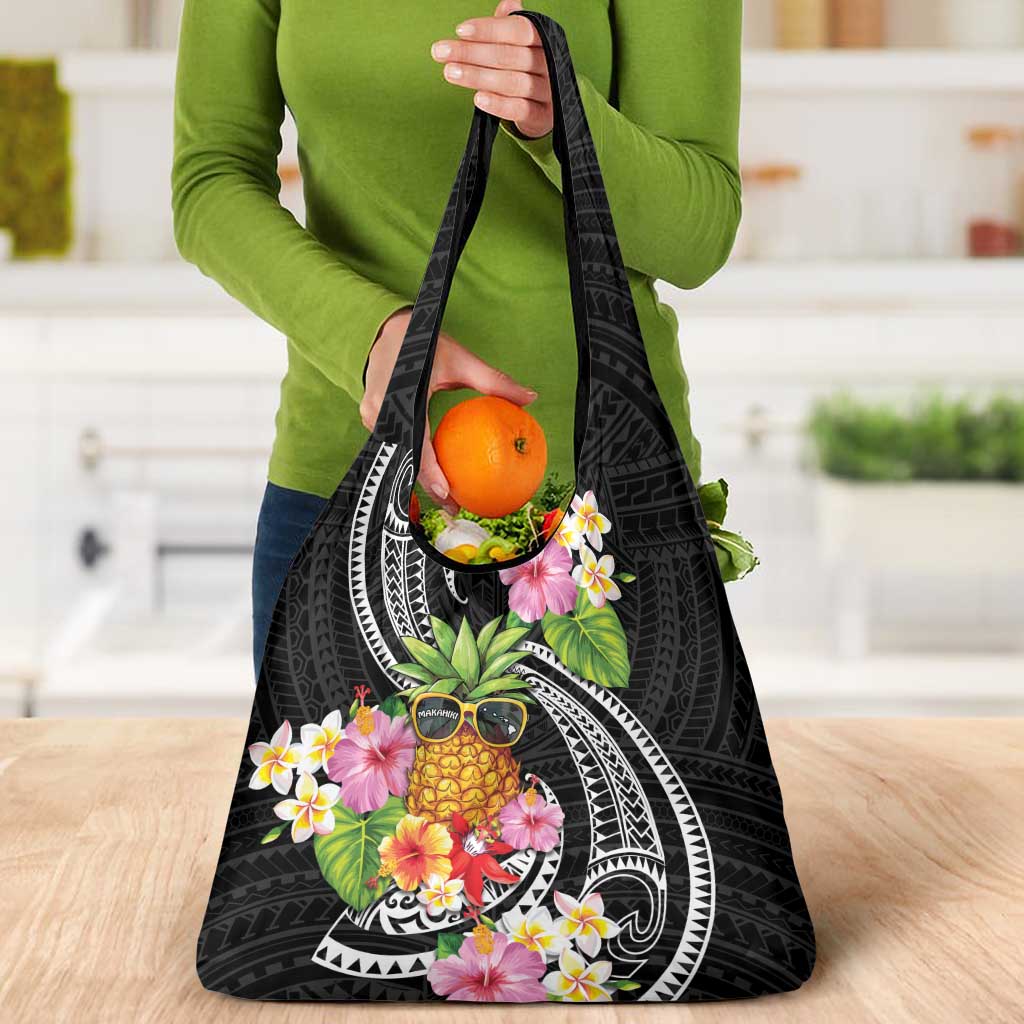 Hau'oli Makahiki Hou Grocery Bag Aloha Pineapple Tropical Vibe