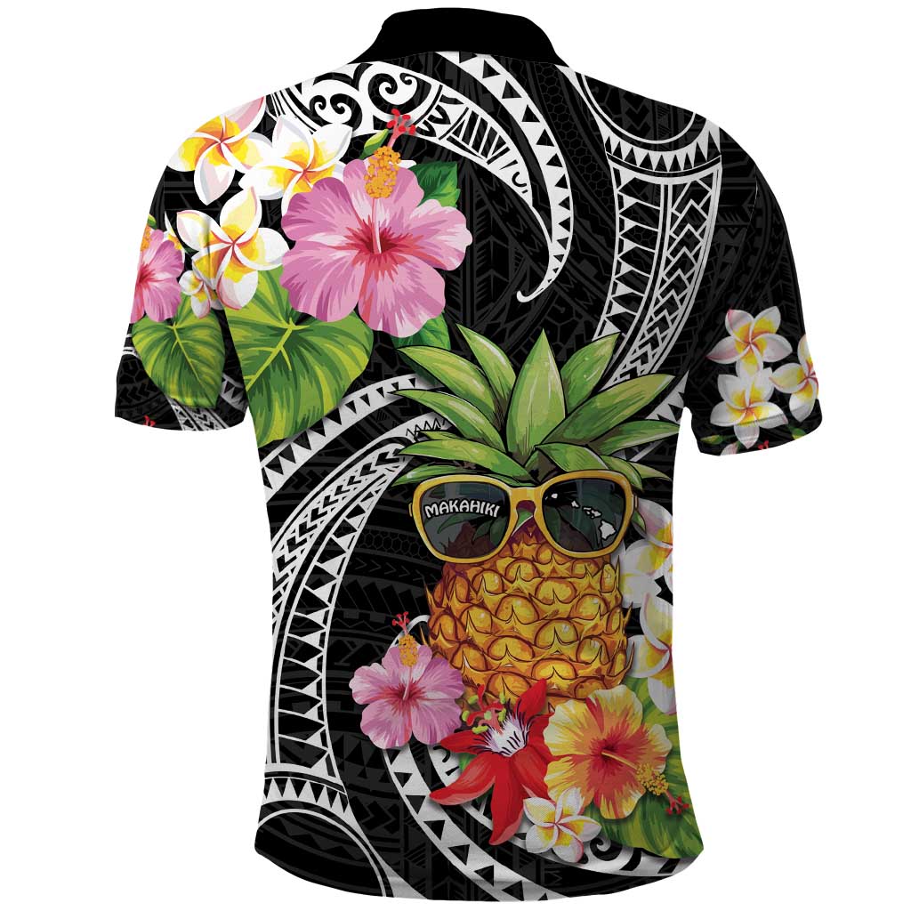 Hau'oli Makahiki Hou Polo Shirt Aloha Pineapple Tropical Vibe LT9 - Polynesian Pride