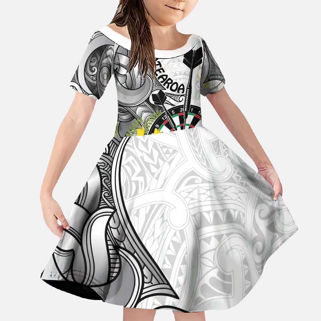 Personalised New Zealand Darts Family Matching Short Sleeve Bodycon Dress and Hawaiian Shirt Kowhai Floral with Maori Tattoo