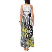 Personalised New Zealand Darts Tank Maxi Dress Kowhai Floral with Maori Tattoo