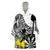 Personalised New Zealand Darts Wearable Blanket Hoodie Kowhai Floral with Maori Tattoo
