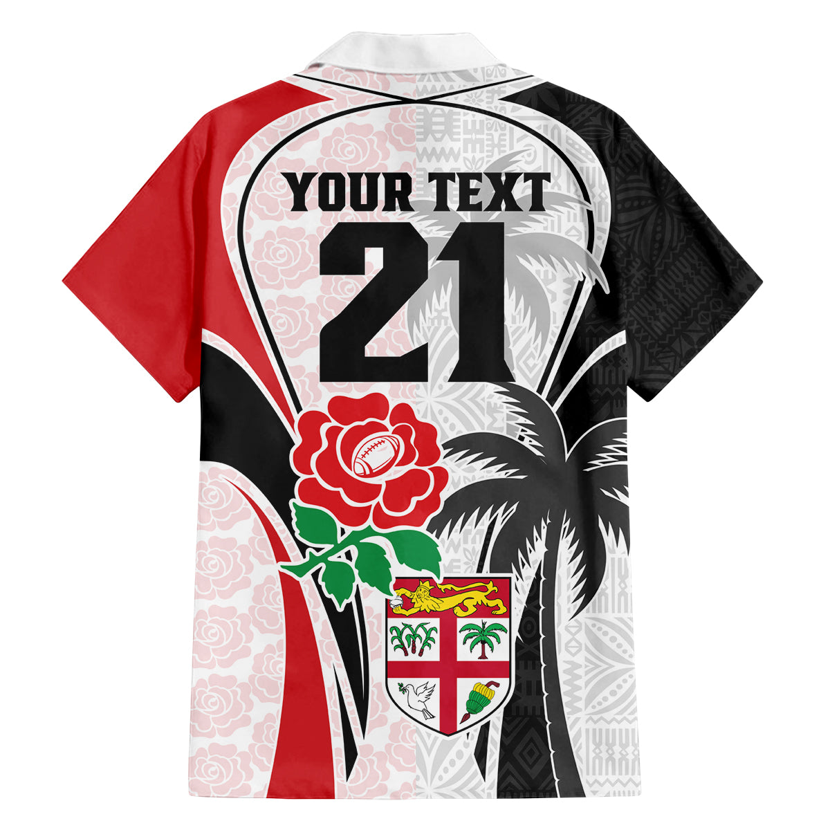 Custom Fiji England Rugby Family Matching Tank Maxi Dress and Hawaiian Shirt Tapa Pattern and Rose Flower World Cup 2023 LT9 - Polynesian Pride