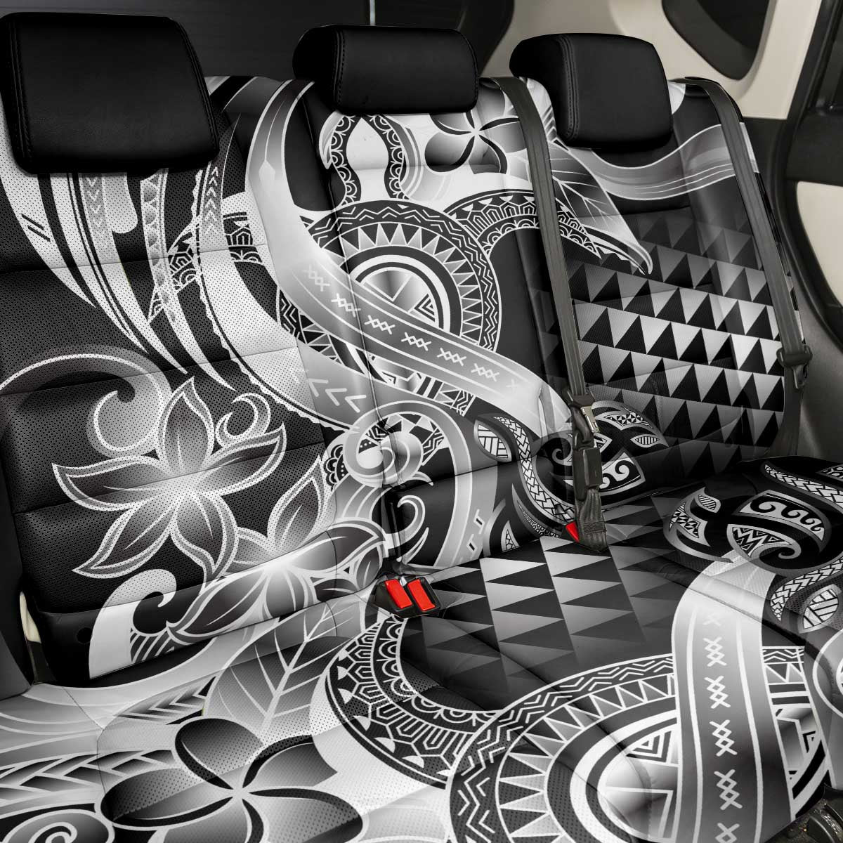 Aloha Black Tribal Honu Tattoo Back Car Seat Cover