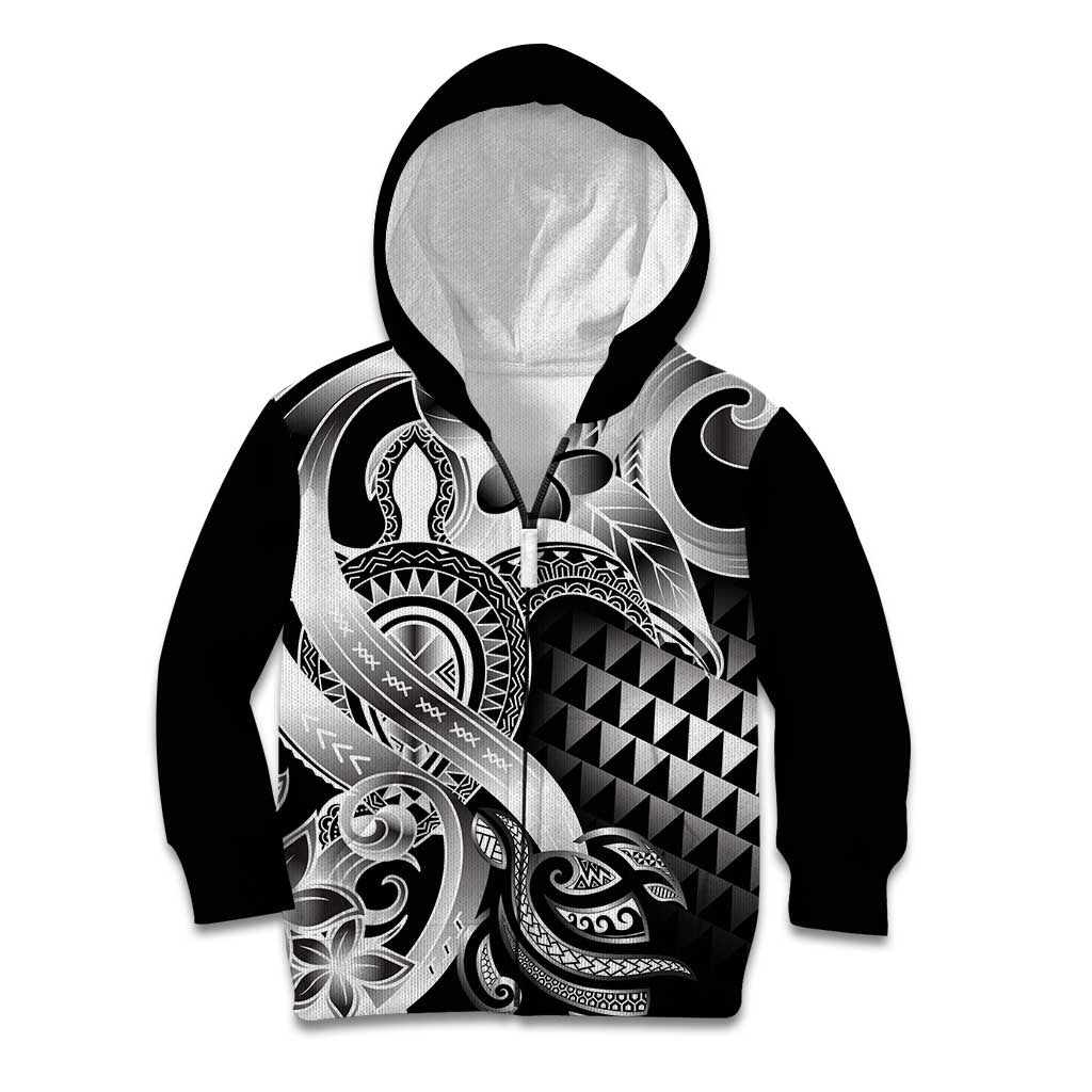 Aloha Black Tribal Honu Tattoo Kid Hoodie LT9 Zip Hoodie Black - Polynesian Pride