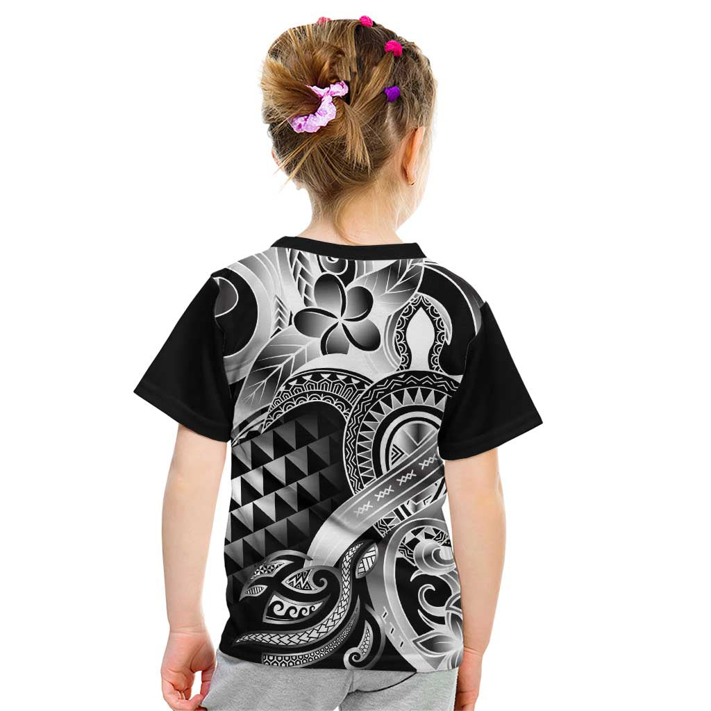 Aloha Black Tribal Honu Tattoo Kid T Shirt LT9 - Polynesian Pride