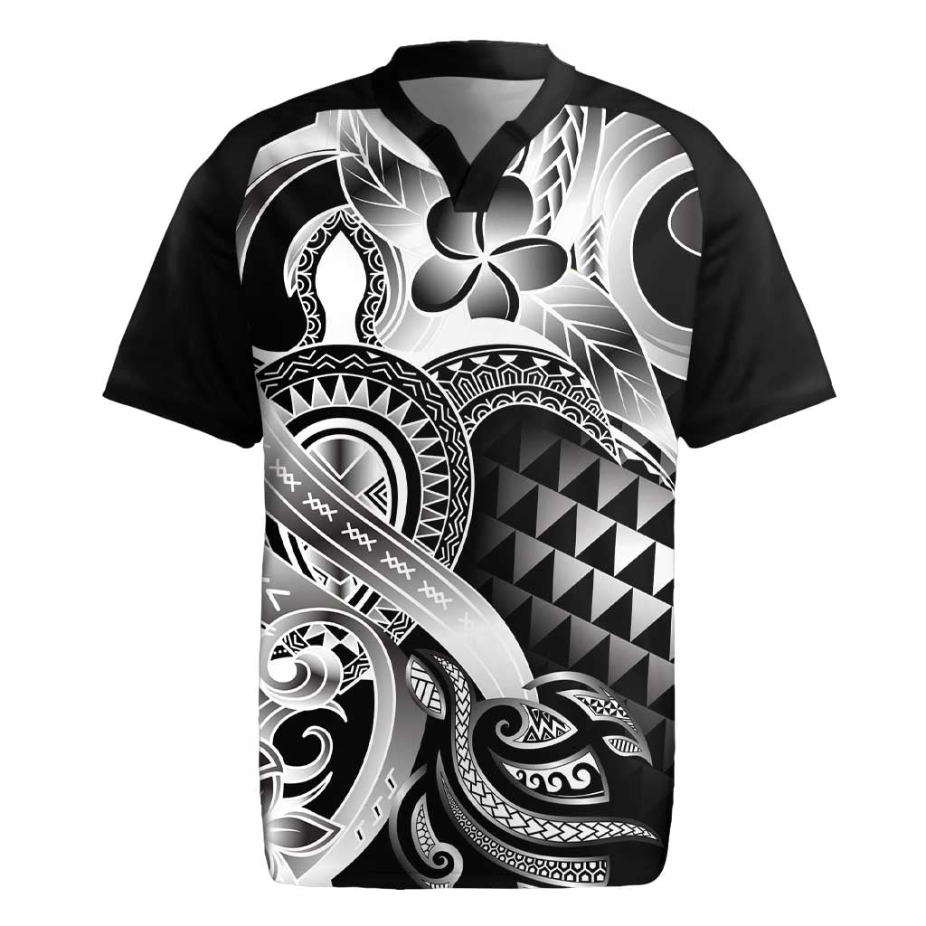 Aloha Black Tribal Honu Tattoo Rugby Jersey