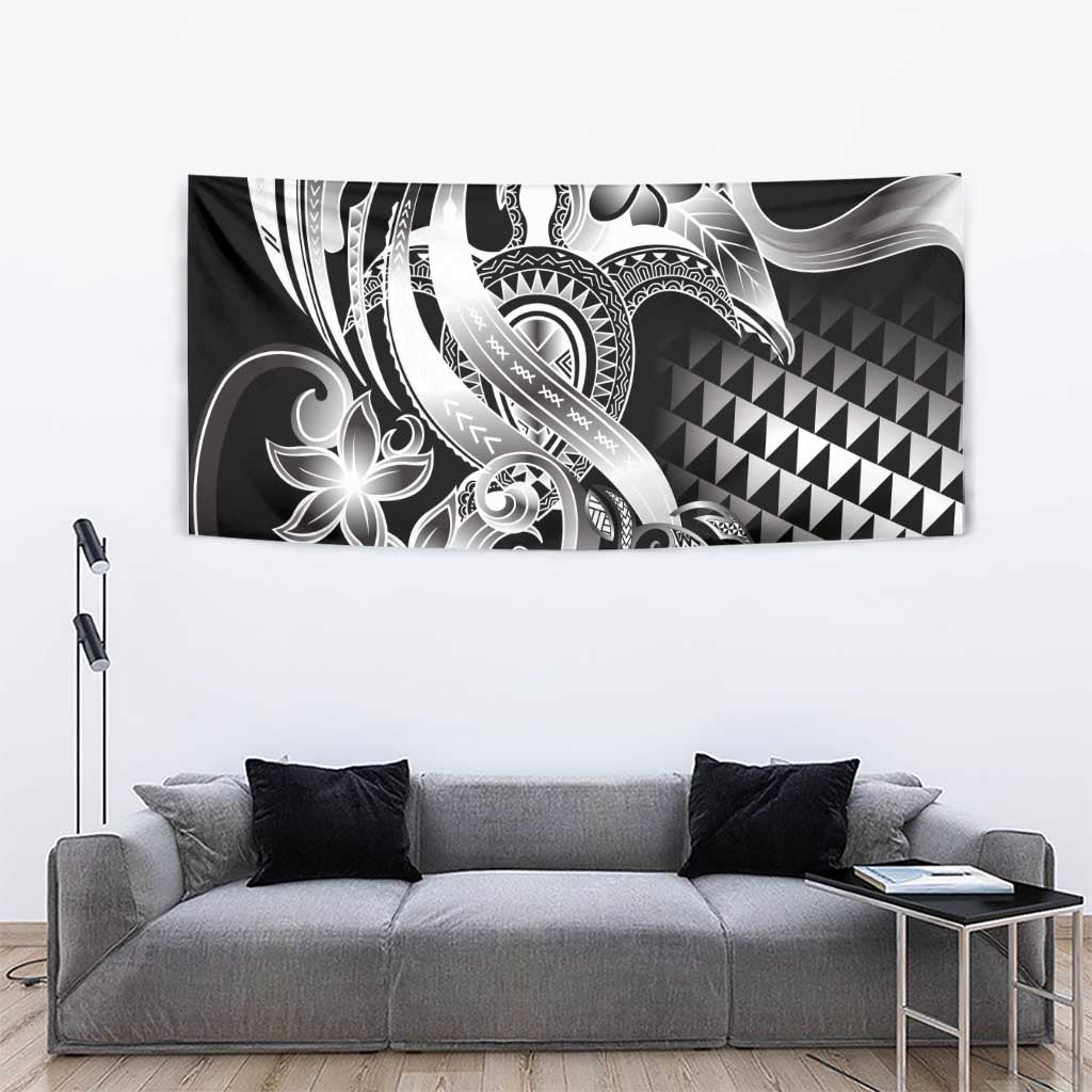 Aloha Black Tribal Honu Tattoo Tapestry