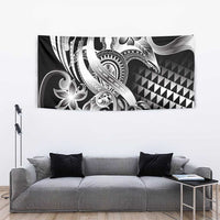 Aloha Black Tribal Honu Tattoo Tapestry