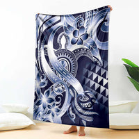Aloha Blue Tribal Honu Tattoo Blanket