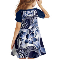 Aloha Blue Tribal Honu Tattoo Family Matching Long Sleeve Bodycon Dress and Hawaiian Shirt