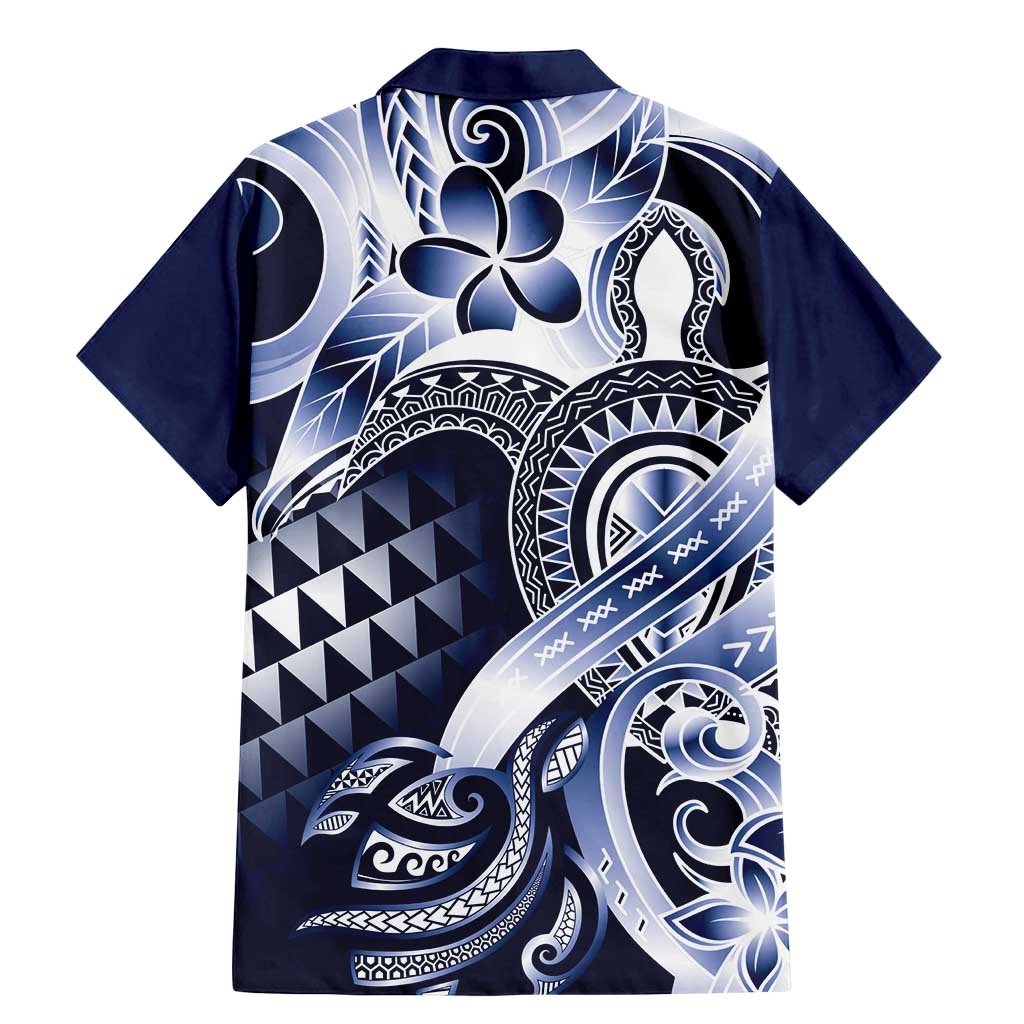 Aloha Blue Tribal Honu Tattoo Family Matching Mermaid Dress and Hawaiian Shirt