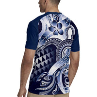 Aloha Blue Tribal Honu Tattoo Rugby Jersey
