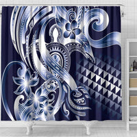Aloha Blue Tribal Honu Tattoo Shower Curtain