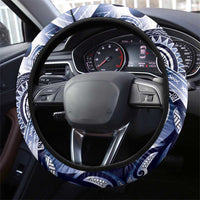Aloha Blue Tribal Honu Tattoo Steering Wheel Cover
