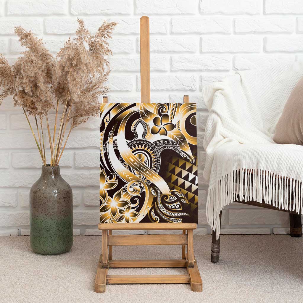 Aloha Gold Tribal Honu Tattoo Canvas Wall Art