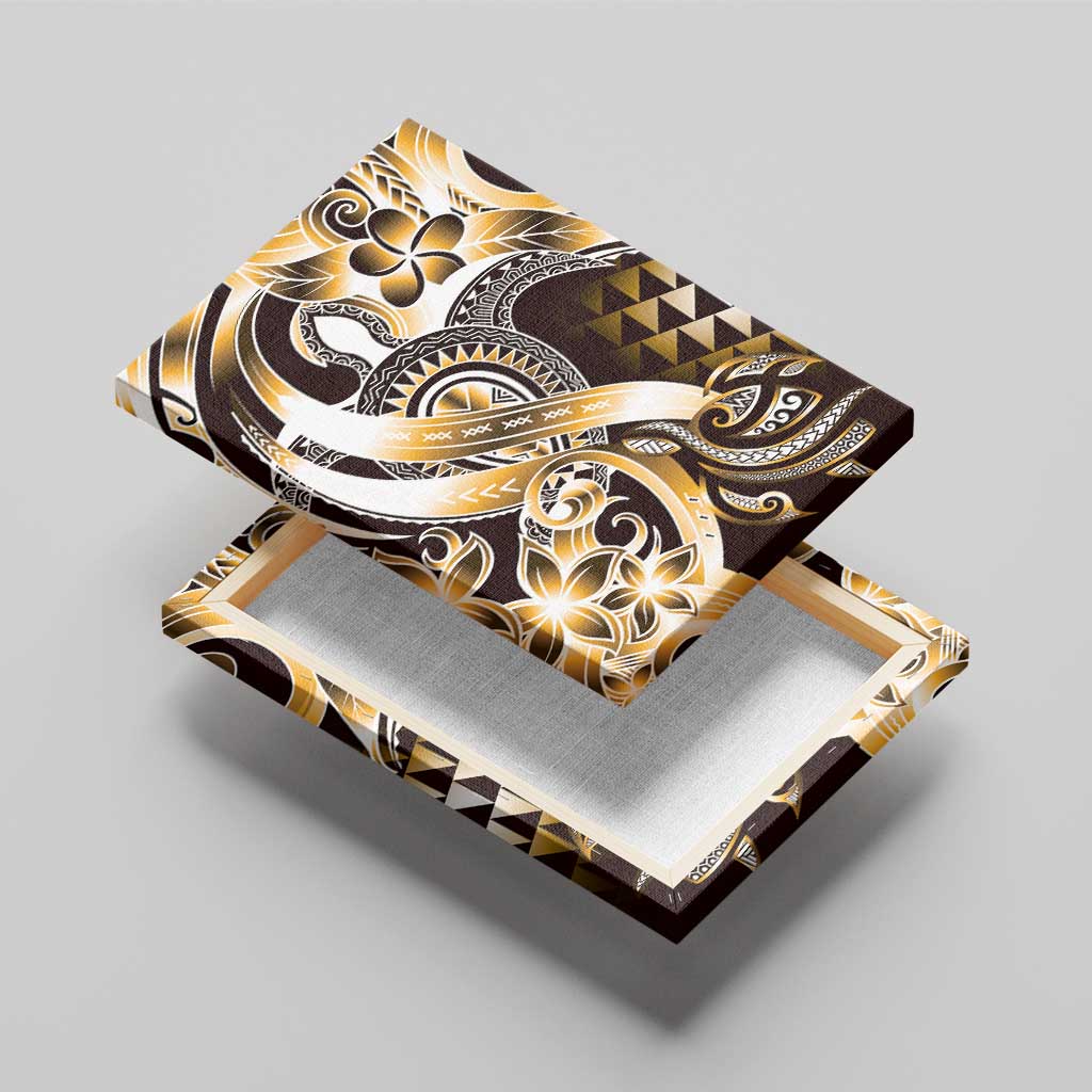Aloha Gold Tribal Honu Tattoo Canvas Wall Art