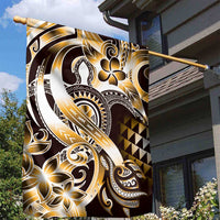 Aloha Gold Tribal Honu Tattoo Garden Flag