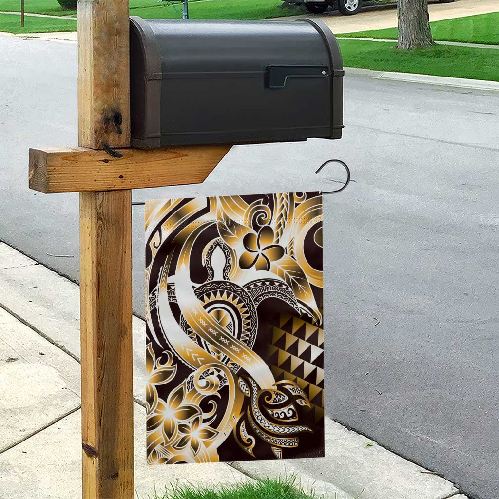 Aloha Gold Tribal Honu Tattoo Garden Flag