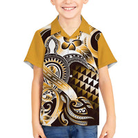 Aloha Gold Tribal Honu Tattoo Hawaiian Shirt