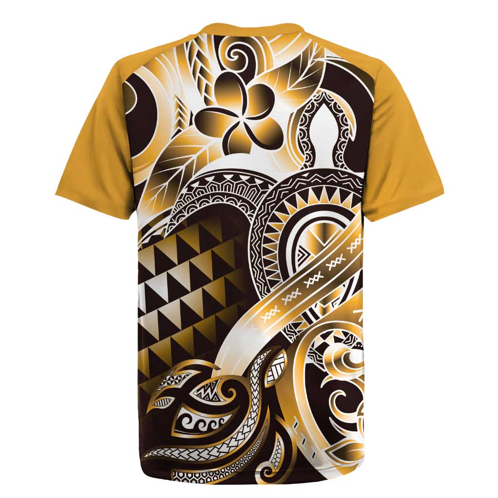 Aloha Gold Tribal Honu Tattoo Rugby Jersey