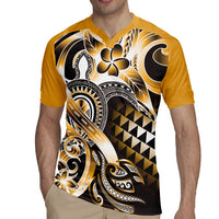 Aloha Gold Tribal Honu Tattoo Rugby Jersey