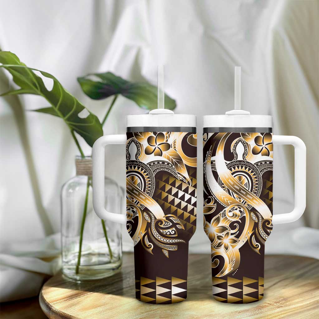 Aloha Gold Tribal Honu Tattoo Tumbler With Handle