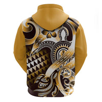 Aloha Gold Tribal Honu Tattoo Zip Hoodie