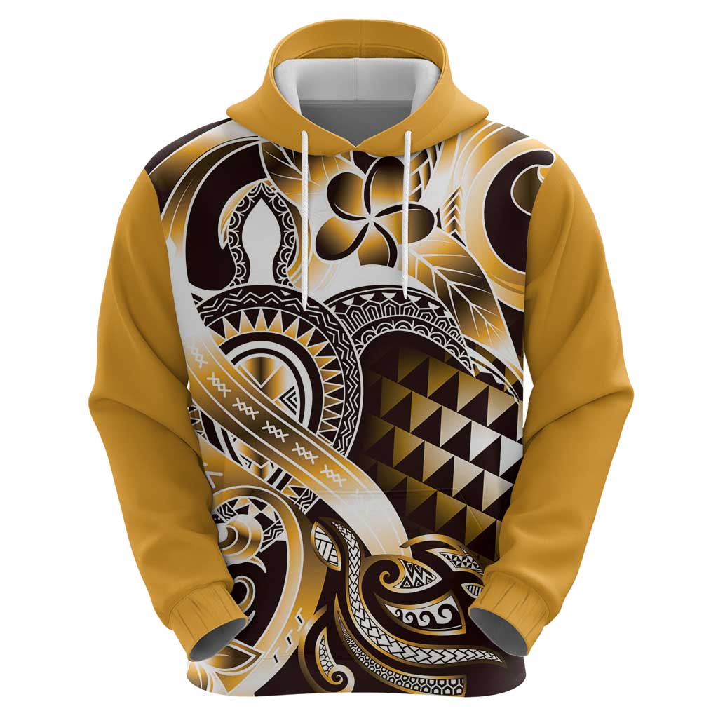 Aloha Gold Tribal Honu Tattoo Zip Hoodie