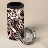 Aloha Mocha Mousse Tribal Honu Tattoo 4 in 1 Can Cooler Tumbler