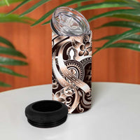 Aloha Mocha Mousse Tribal Honu Tattoo 4 in 1 Can Cooler Tumbler