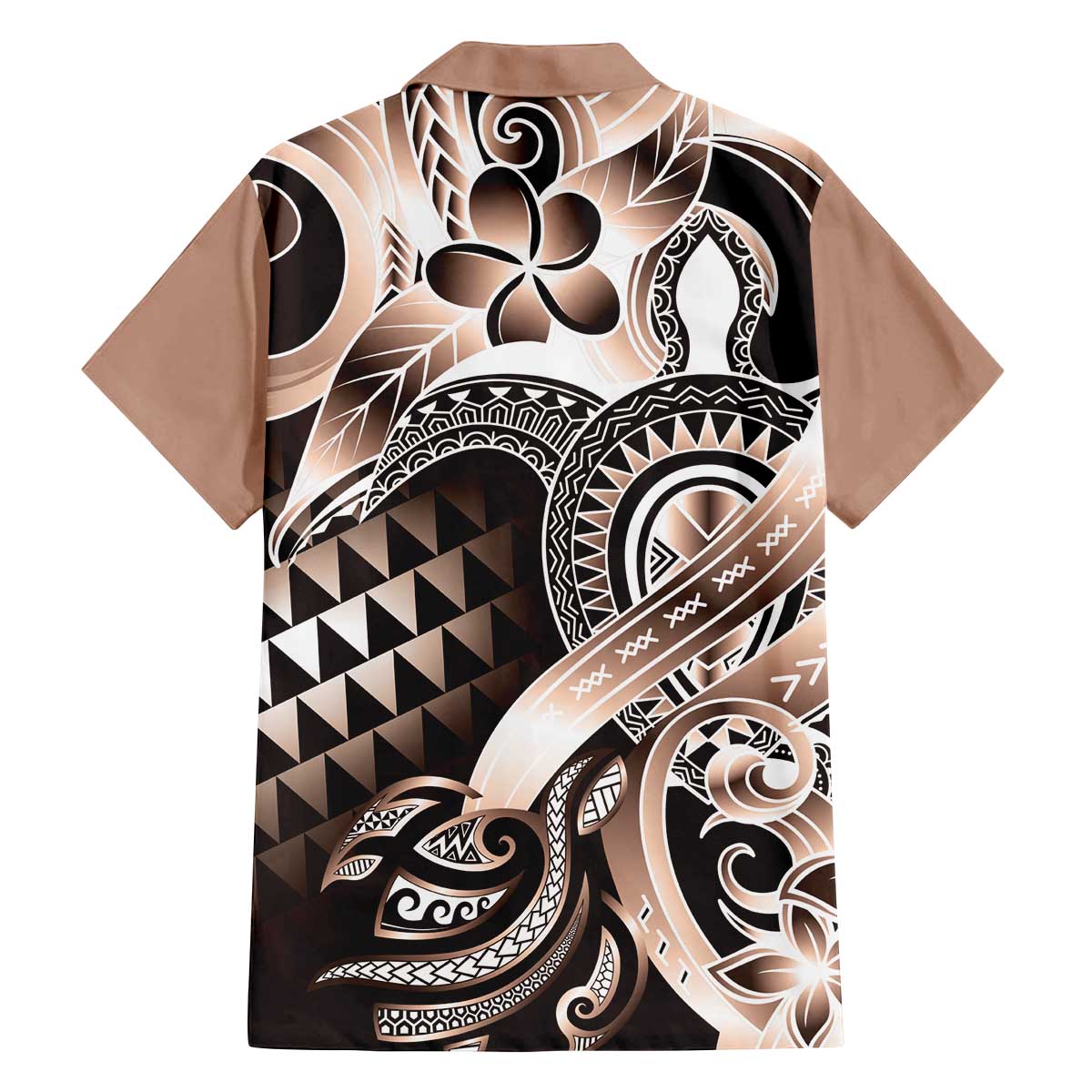 Aloha Mocha Mousse Tribal Honu Tattoo Family Matching Off The Shoulder Long Sleeve Dress and Hawaiian Shirt