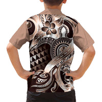Aloha Mocha Mousse Tribal Honu Tattoo Kid Hawaiian Shirt LT9 - Polynesian Pride