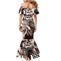 Aloha Mocha Mousse Tribal Honu Tattoo Mermaid Dress