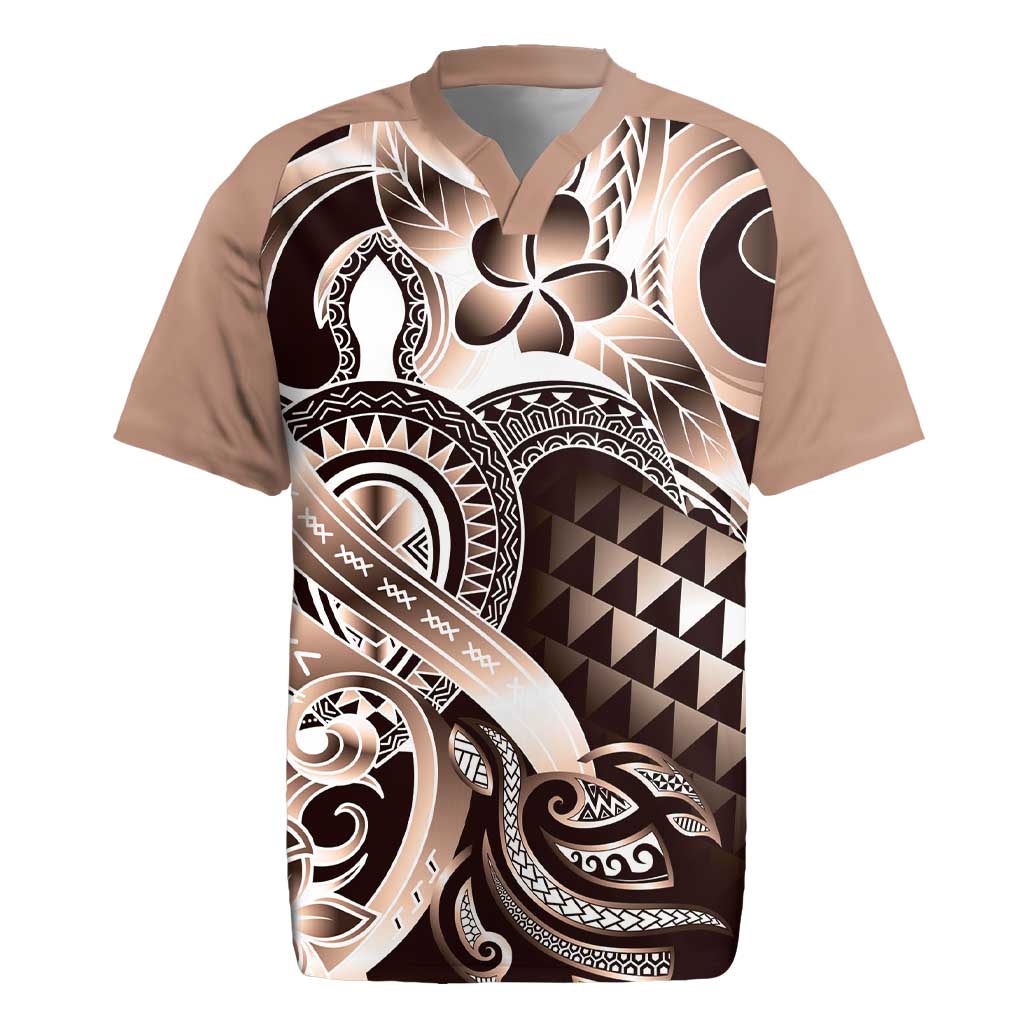 Aloha Mocha Mousse Tribal Honu Tattoo Rugby Jersey
