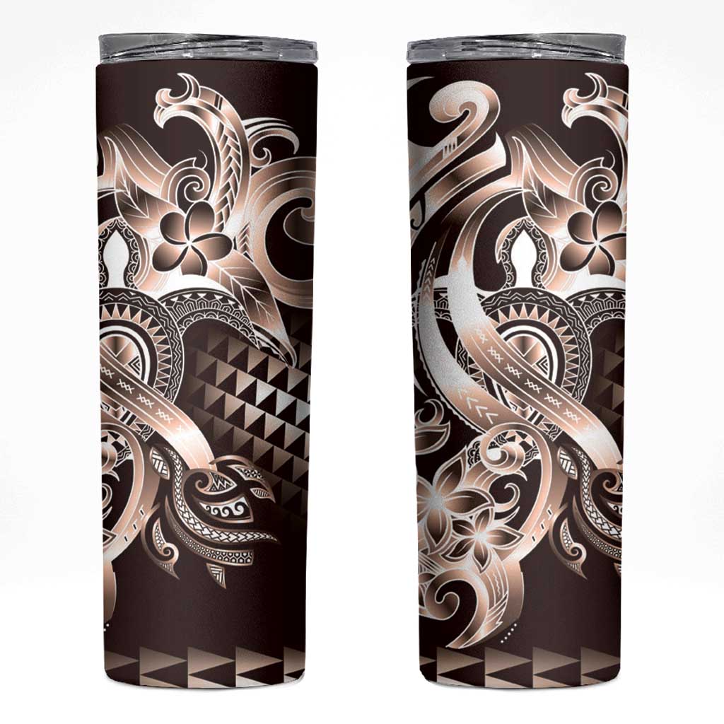 Aloha Mocha Mousse Tribal Honu Tattoo Skinny Tumbler