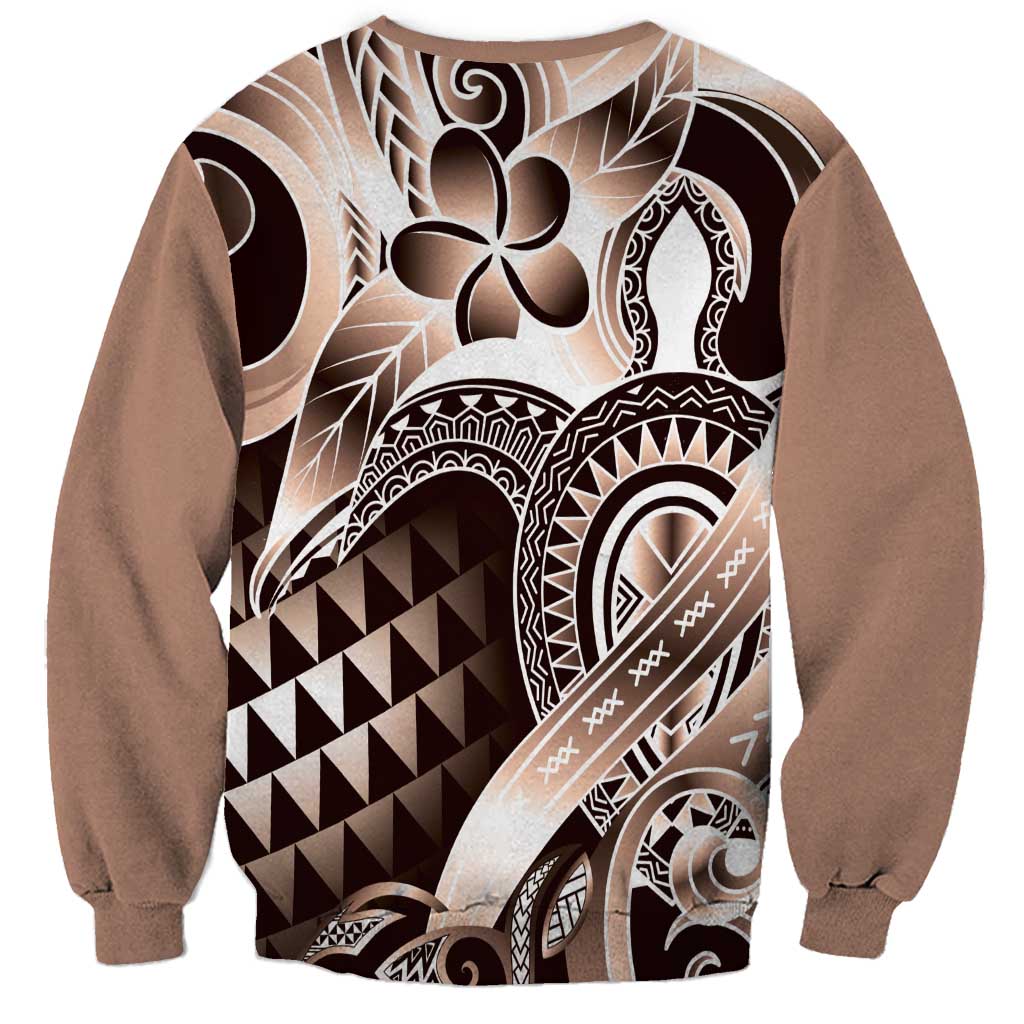 Aloha Mocha Mousse Tribal Honu Tattoo Sweatshirt